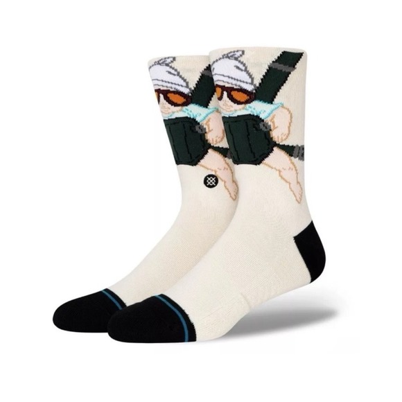 Stance Other - Stance X The Hangover Baby Carlos Casual Crew Socks Men's Large 9-13 Off White
